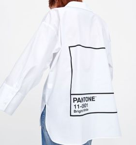 Zara Pantone white oversized shirt